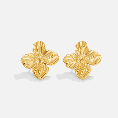 18K Gold Blumenohrringe