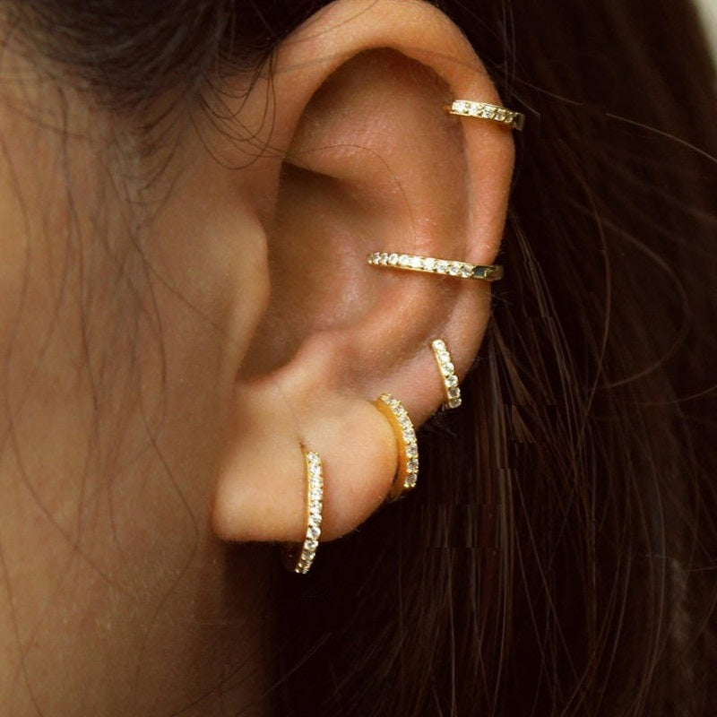 Zarte Pave Creolen Ohrringe S925