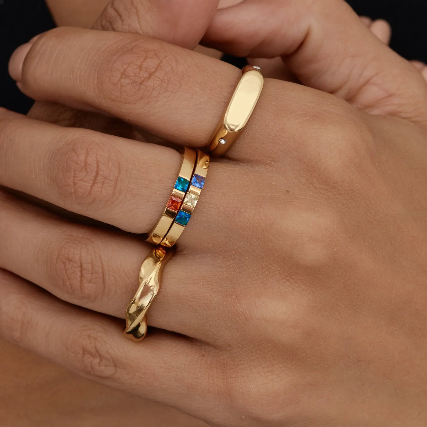 Zwillingsstern-Signet-Ring