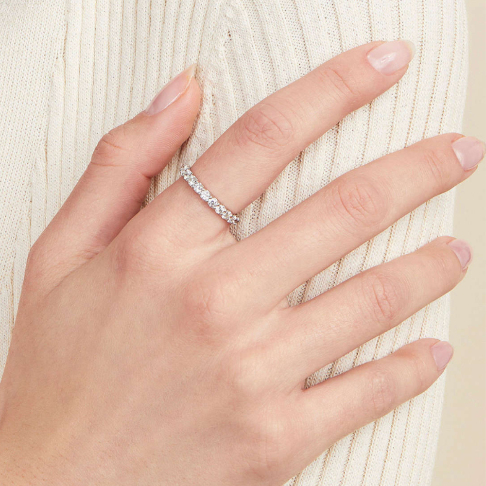 Amber Feline Ring - Diamant / Silber