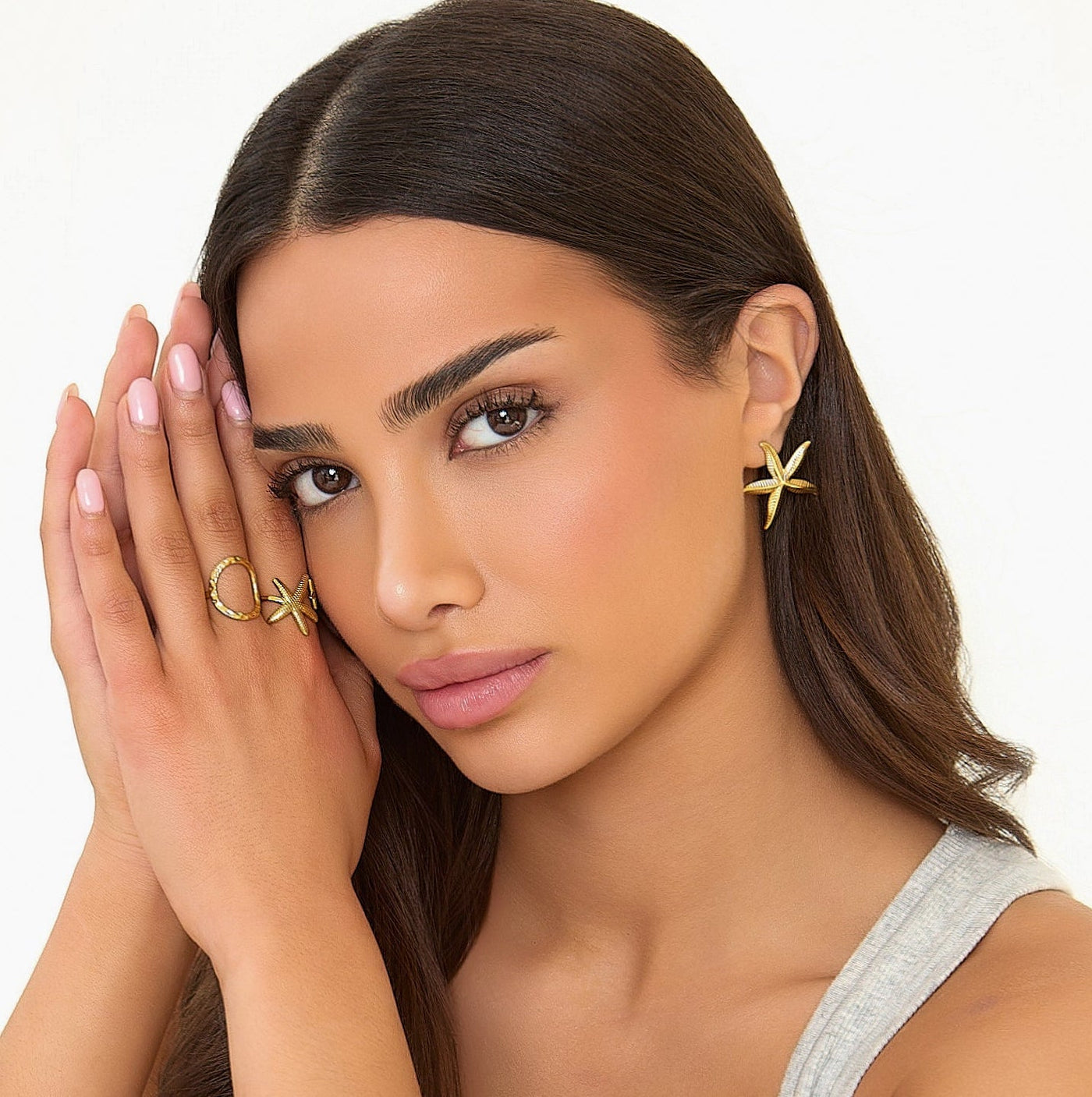 18K GOLDEN SEESTERNE OHRRINGE