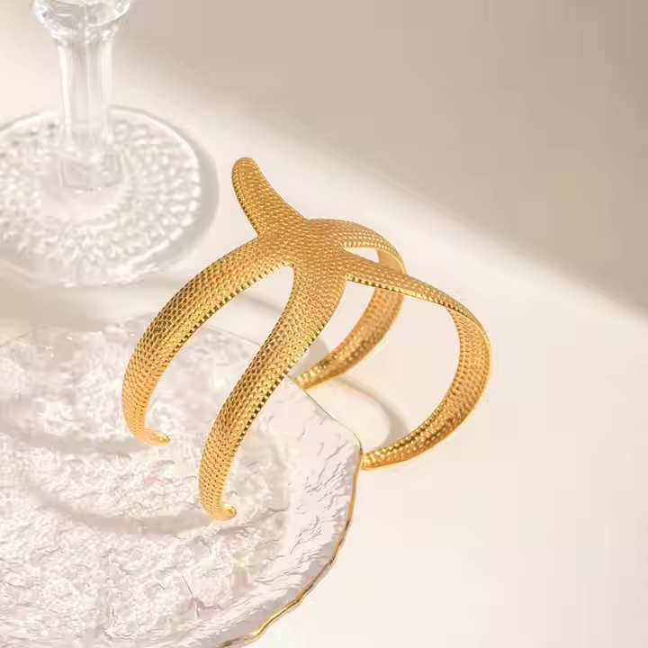 18K Seestern Offenes Armband