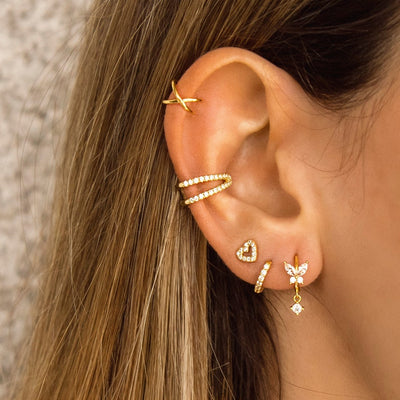 Zarte Pave Creolen Ohrringe S925