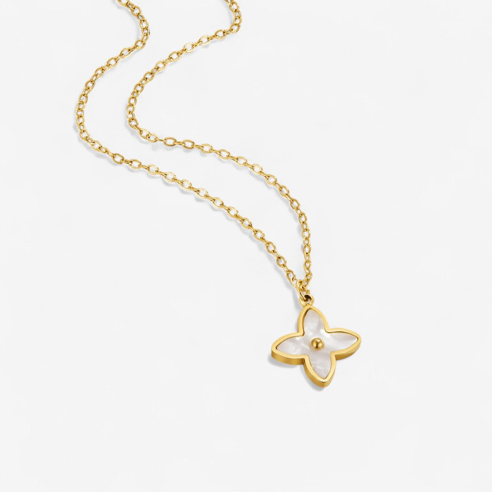 Weißer Blütenblatt-Halskette