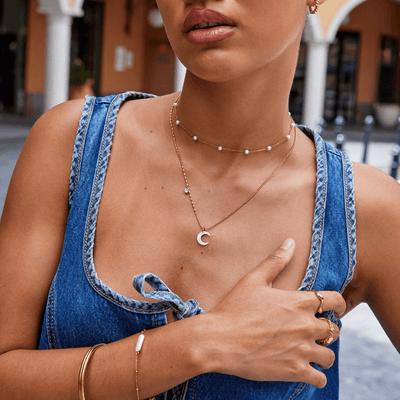 Weißer Halbmond Anhänger