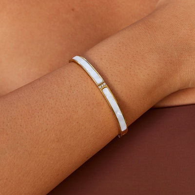 Weißes Sahara Gold Armband