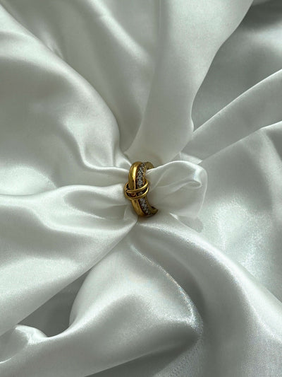 Aeliana Stapelring mit funkelndem Band