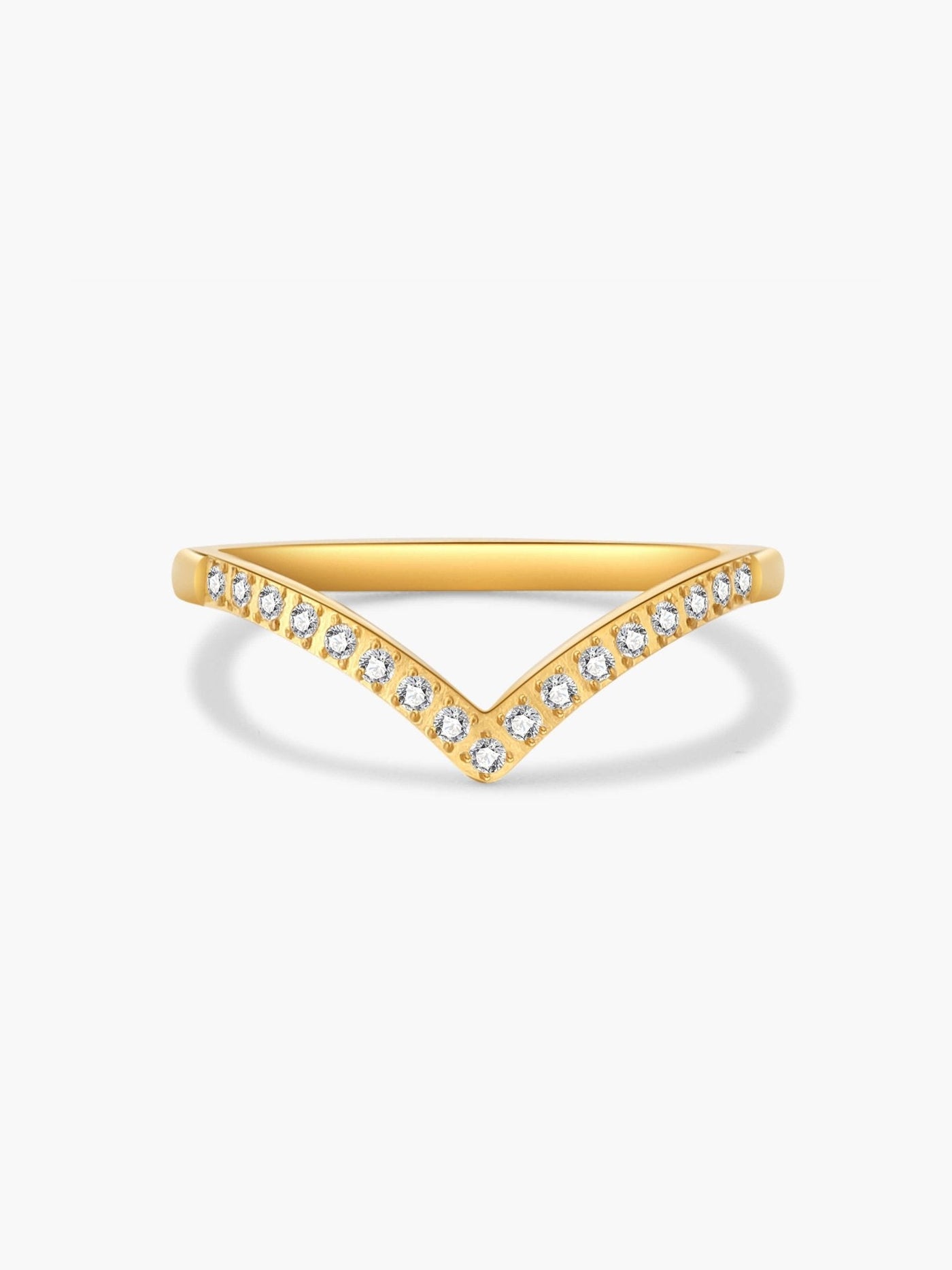 Zariah V-Cut Rhinestone Band Ring